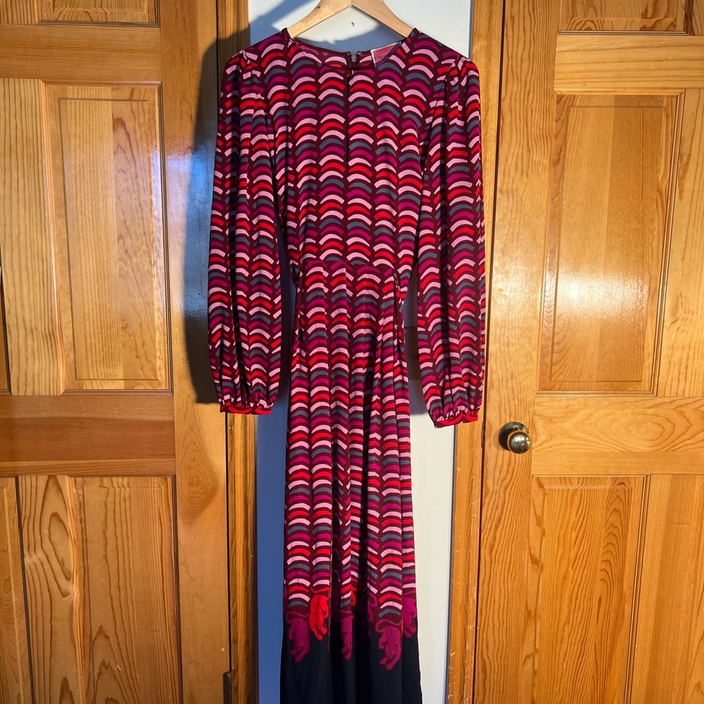 Kate Spade Elegant Red and Black Patterned Women's Dress